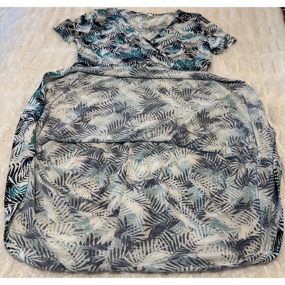 MS Basic Brand Midi Sundress V-neck Tropical Theme 100% Polyester Women's Size M - Picture 12 of 14